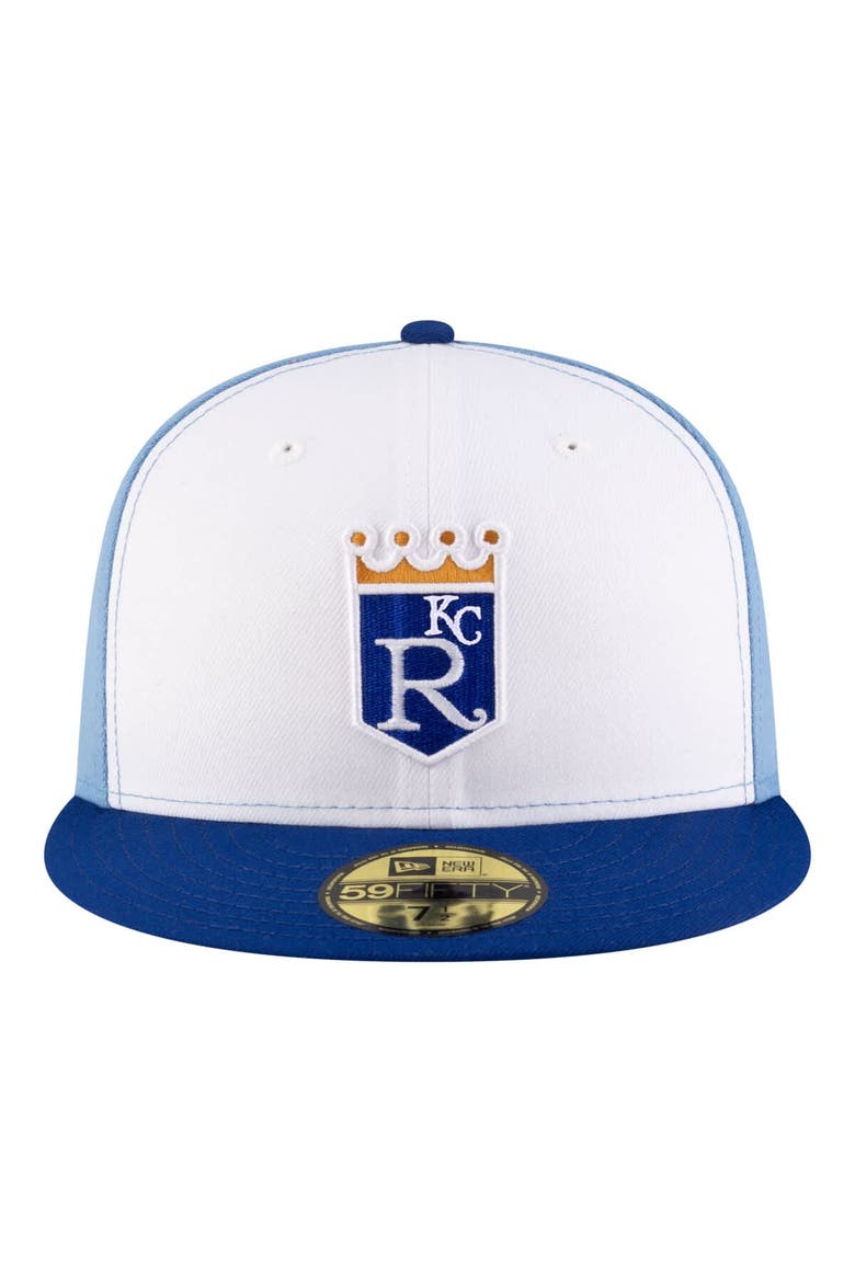 Men's New Era  White/Light Blue Kansas City Royals Authentic Collection On-Field 59FIFTY Fitted Hat, Alternate, color, White