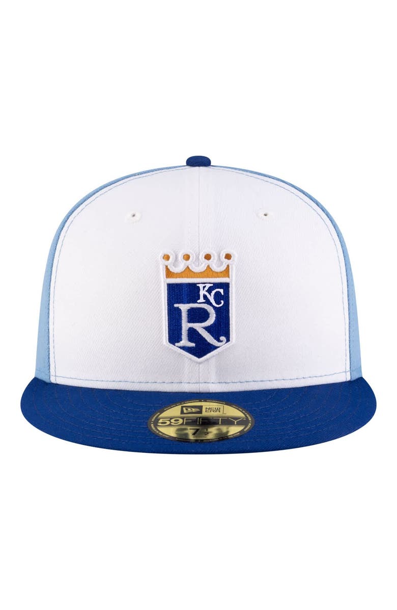 New Era Men's New Era  White/Light Blue Kansas City Royals Authentic Collection On-Field 59FIFTY Fitted Hat, Alternate, color, White