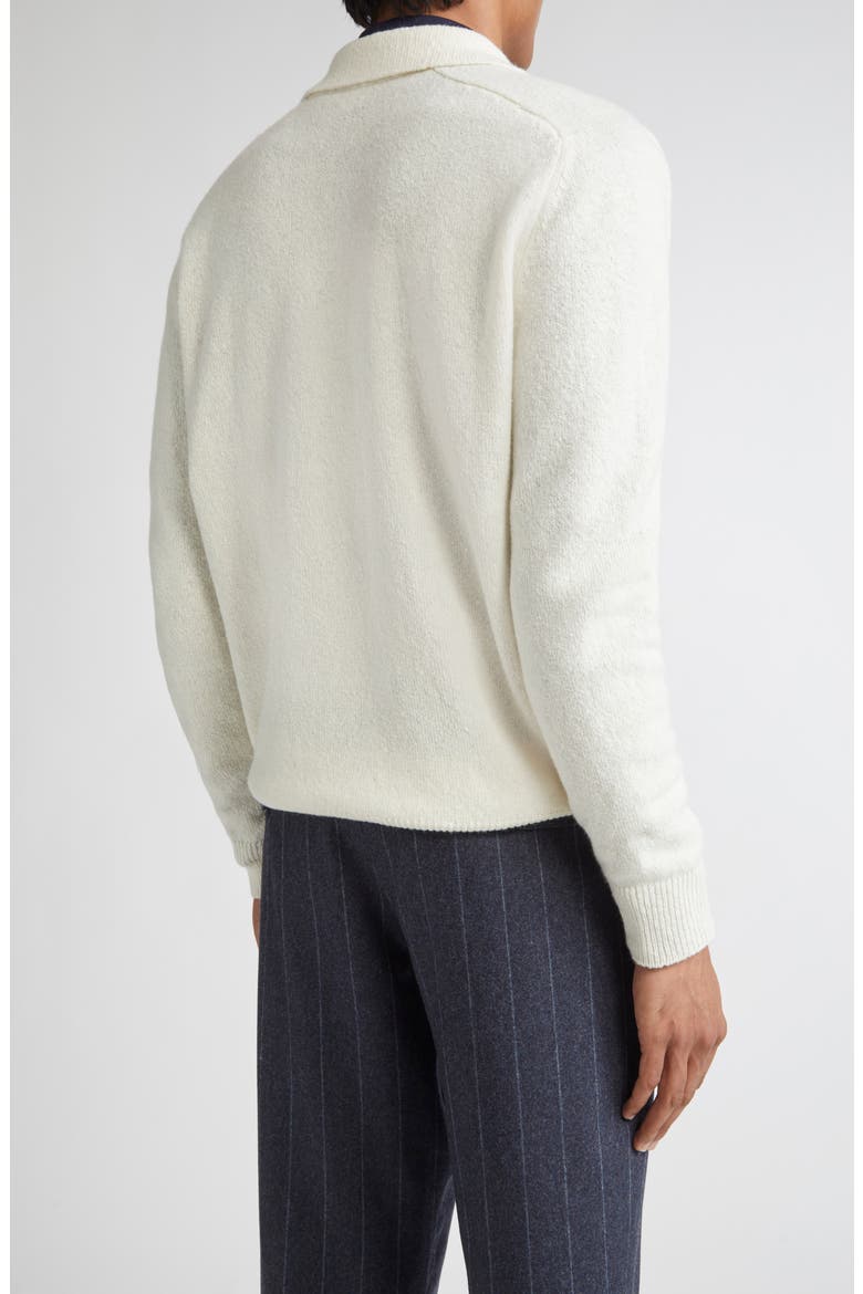 Wool & Cashmere Blend Polo Sweater, Alternate, color, 01 WHITE