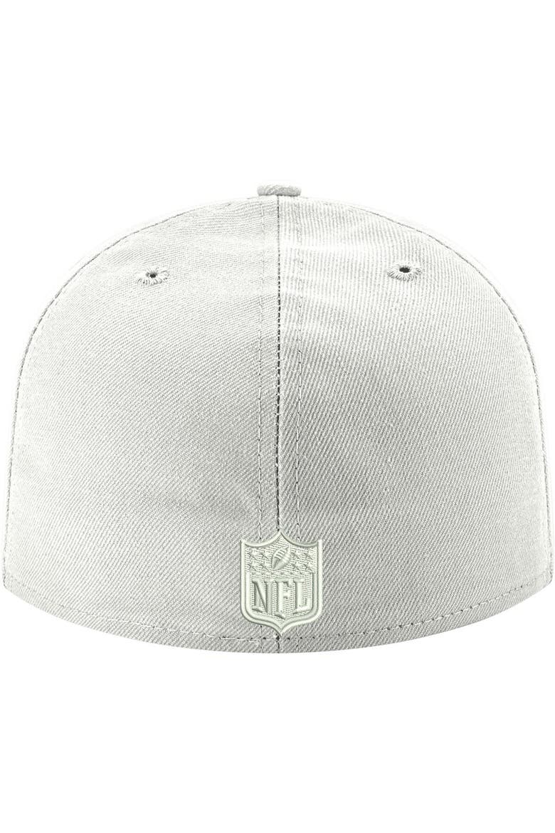 Men's New Era Los Angeles Rams White on White Ram Head 59FIFTY Fitted Hat, Alternate, color, White