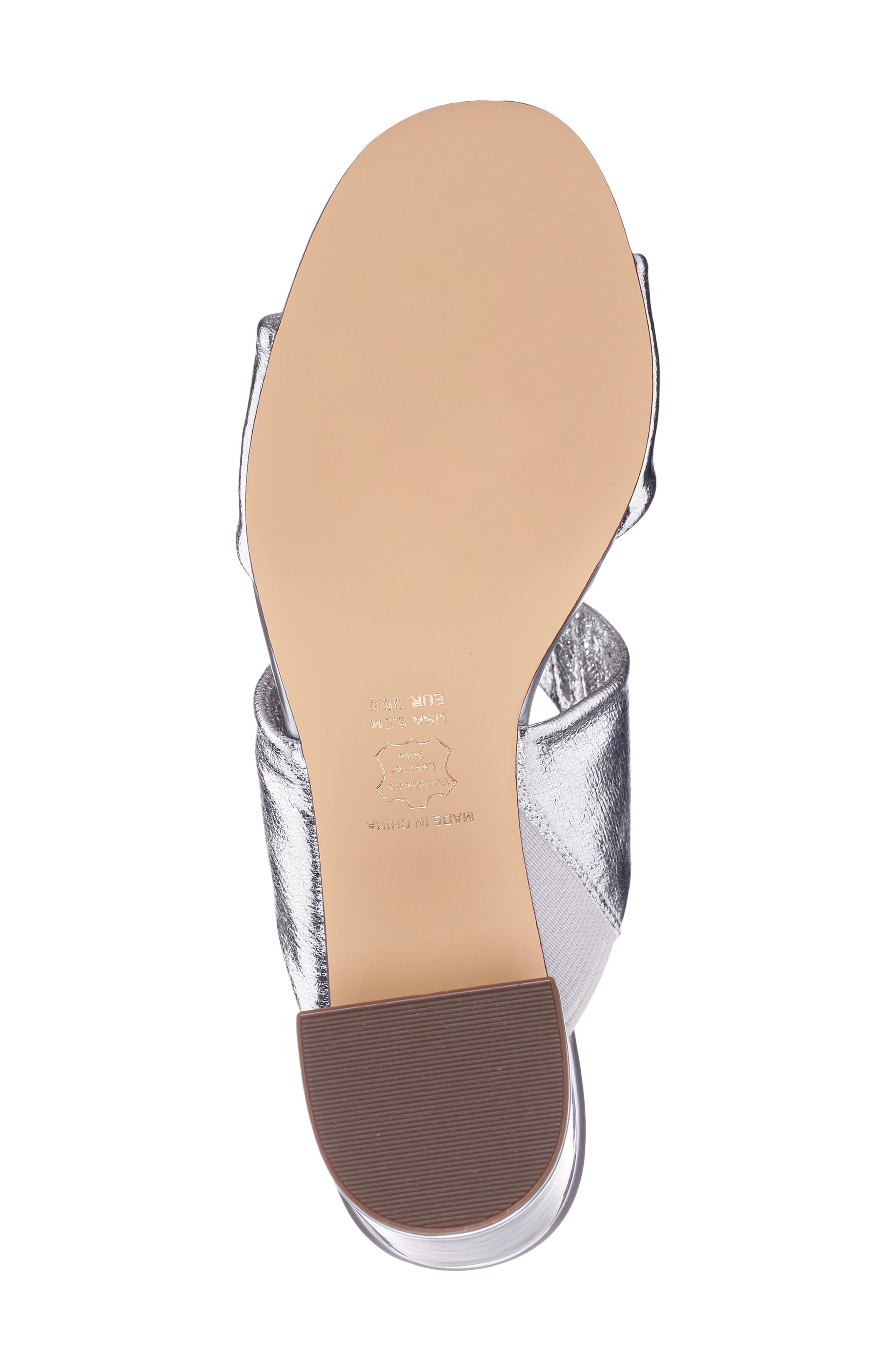 Nina Bassie Block Heel Slide Sandal, Alternate, color, Silver Soft