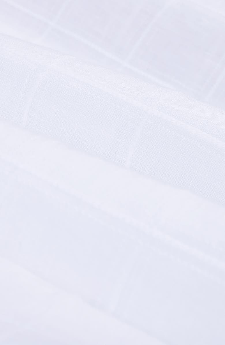 Bugatchi Julian Windowpane Linen Blend Button-Up Shirt, Alternate, color, White