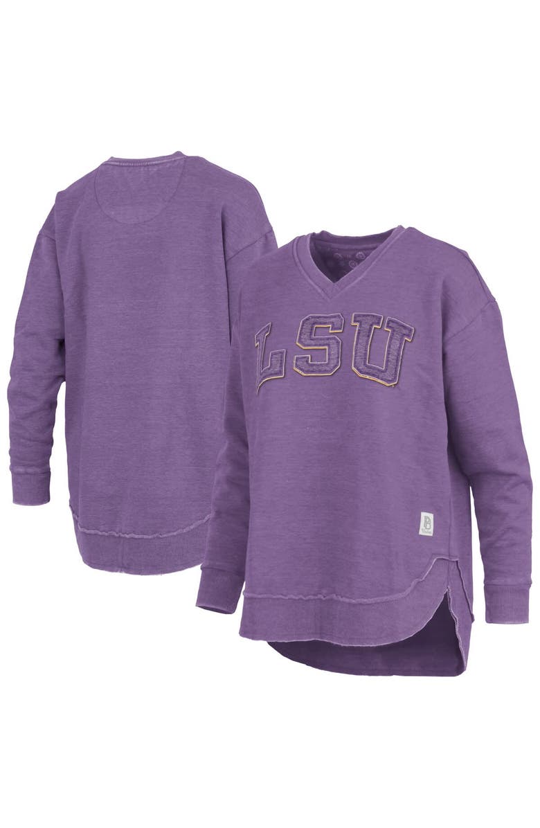 PRESSBOX Women's Pressbox Purple LSU Tigers Westin Poncho V-Neck Pullover Sweatshirt, Main, color, Purple