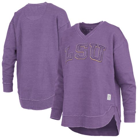 Women's Pressbox Purple LSU Tigers Westin Poncho V-Neck Pullover Sweatshirt