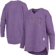 PRESSBOX Women's Pressbox Purple LSU Tigers Westin Poncho V-Neck Pullover Sweatshirt