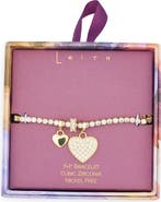 Leith Cubic Zirconia Heart & Rondelle Charm Tennis Bracelet