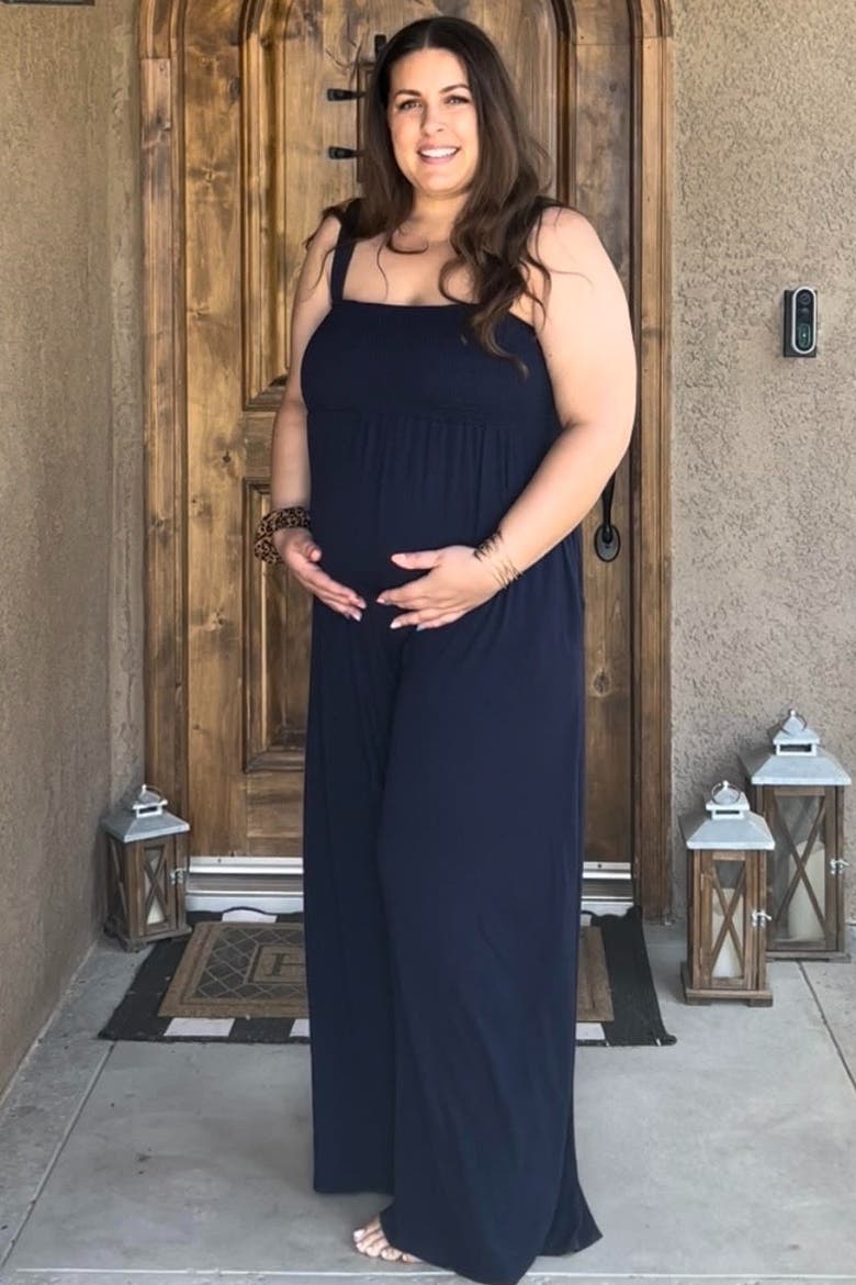 Sleeveless Wide Leg Jumpsuit, Alternate, color, Navy Blue
