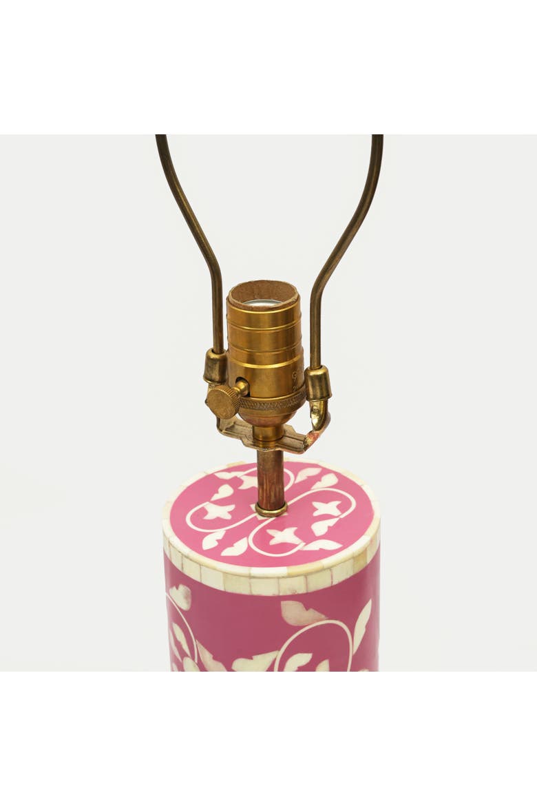 Floral Vines Inlay Blush Table Lamp, Alternate, color, Blush