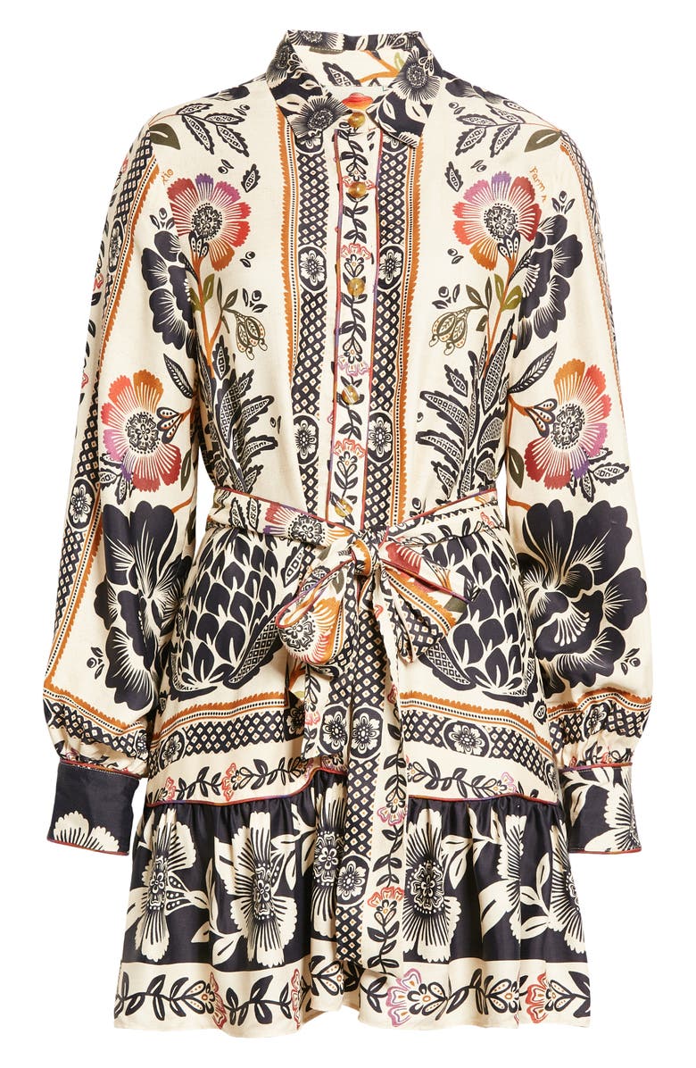 FARM Rio Romantic Garden Long Sleeve Shirtdress, Alternate, color,