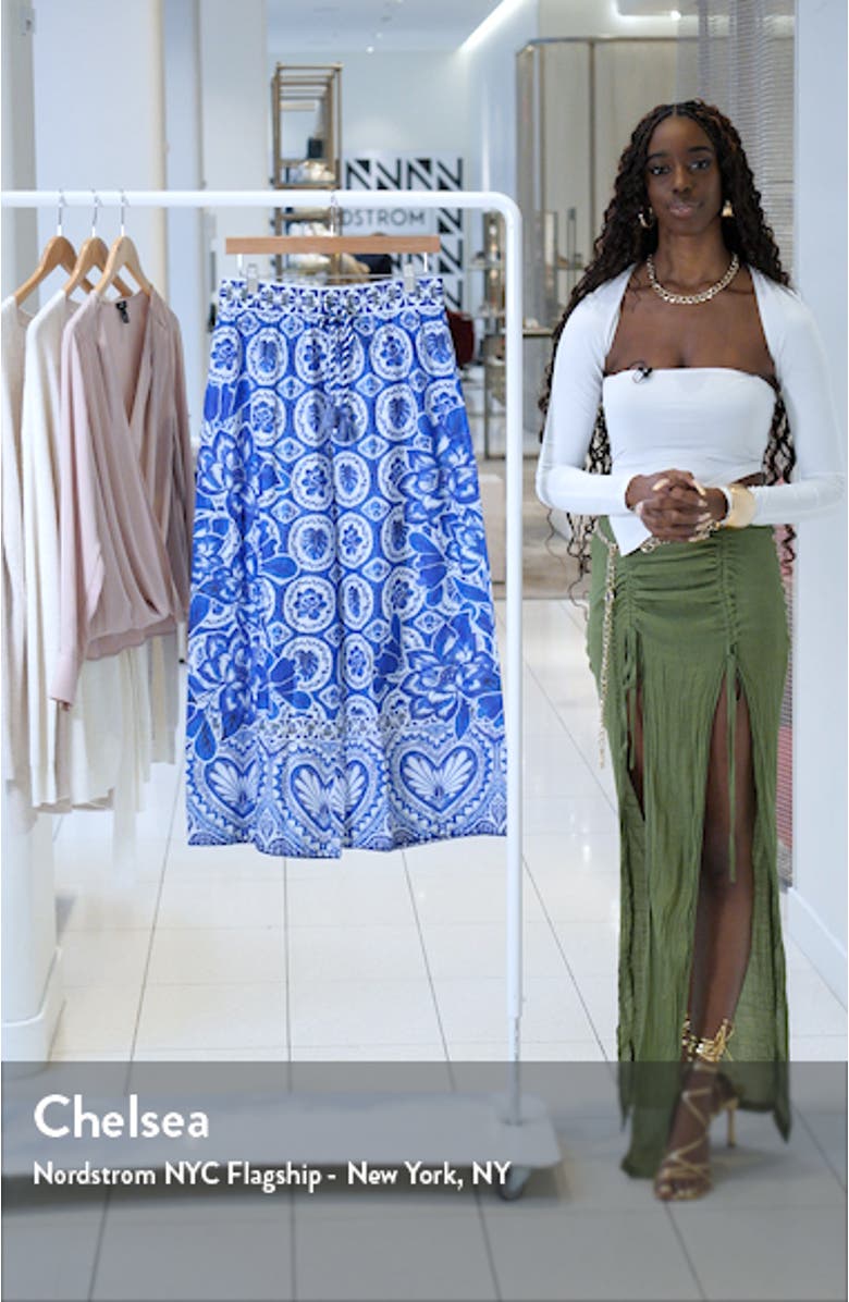 Tile Dream Wide Leg Cover-Up Cotton Pants, sales video thumbnail