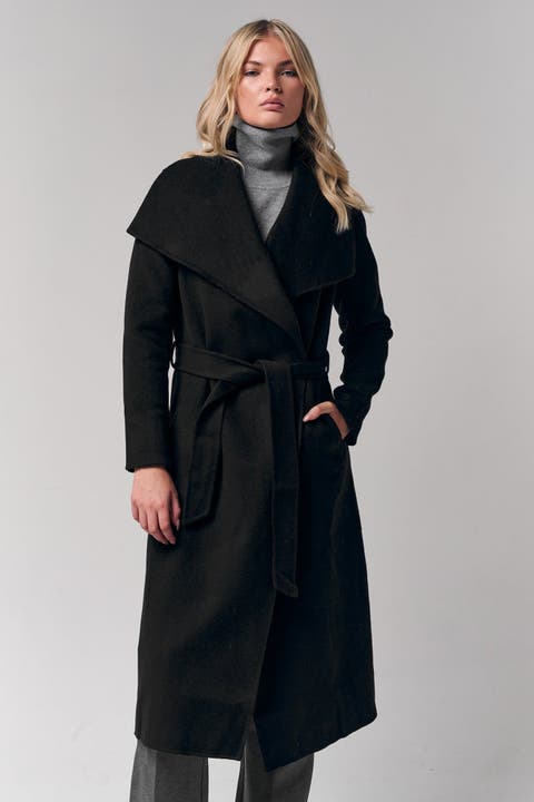 Draped Collar Wrap Coat