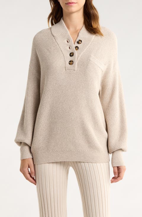 Cozy Cottonsilk™ Pocket Henley Sweater