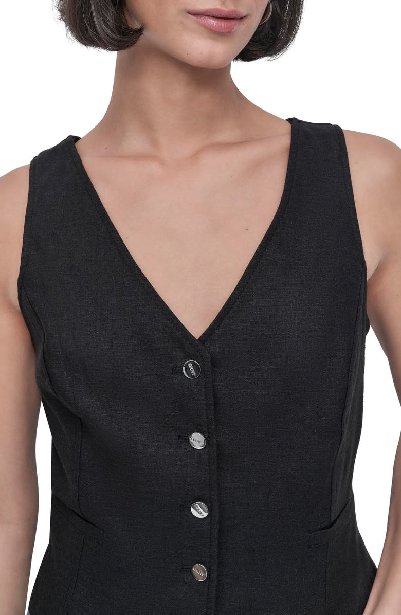 DKNY Linen Blend Vest, Alternate, color, 
