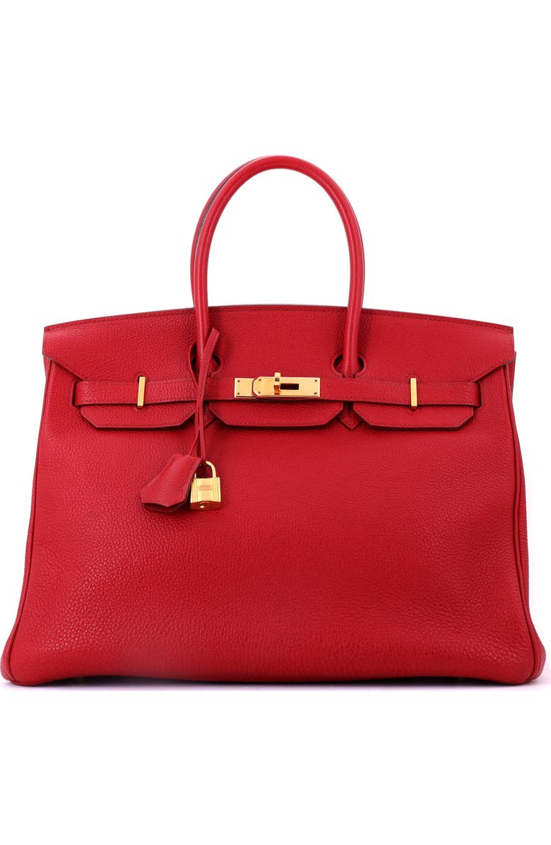 Pre-Owned Hermes Birkin Handbag Red Togo with Gold Hardware 35, Main, color, Rouge Garance