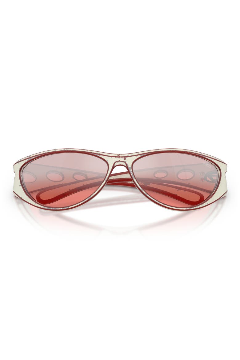 63mm Oversize Cat Eye Sunglasses, Alternate, color, WHITE BARRELING RED/ RED