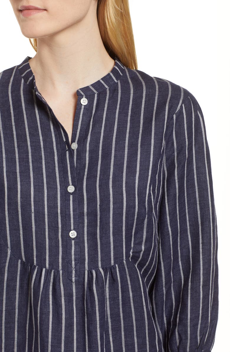 Nordstrom Signature Stripe Linen Shirt, Alternate, color, 