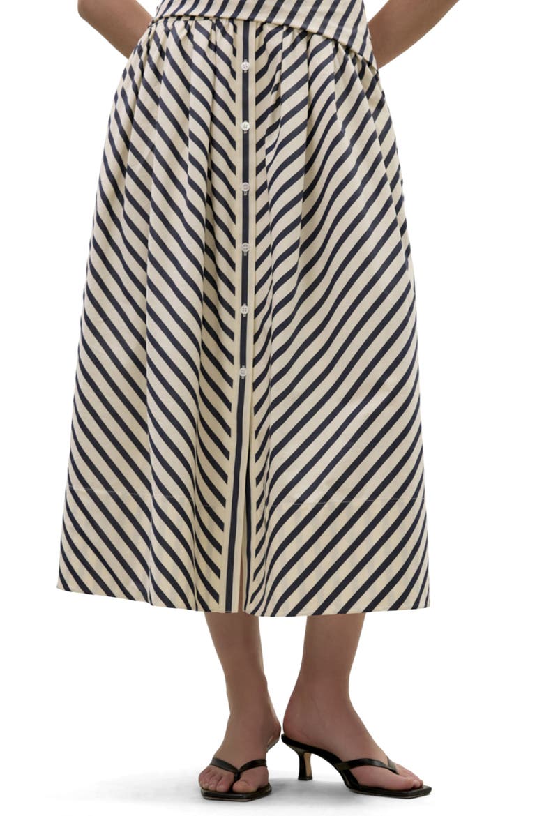 Isla Stripe Poplin Dress, Alternate, color, Cream Stripe