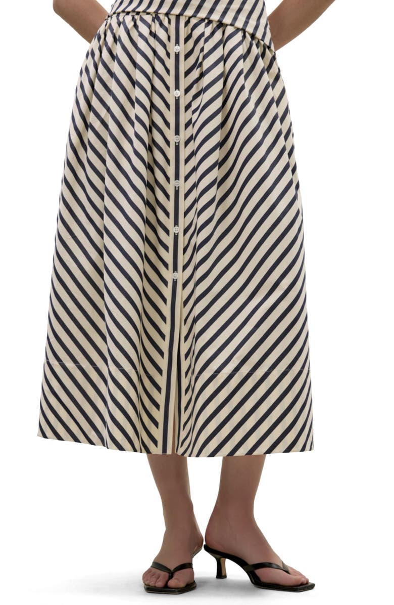 Rebecca Taylor Isla Stripe Poplin Dress, Alternate, color, Cream Stripe
