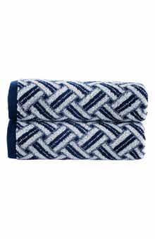Crisscross Stripe 2-Pack Turkish Cotton Washcloths