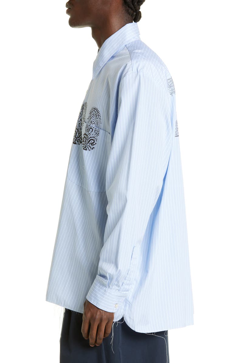 トップス camiel fortgens big shirt blockprint Camiel Fortgens Block Print Oversize Cotton Button-Up Shirt