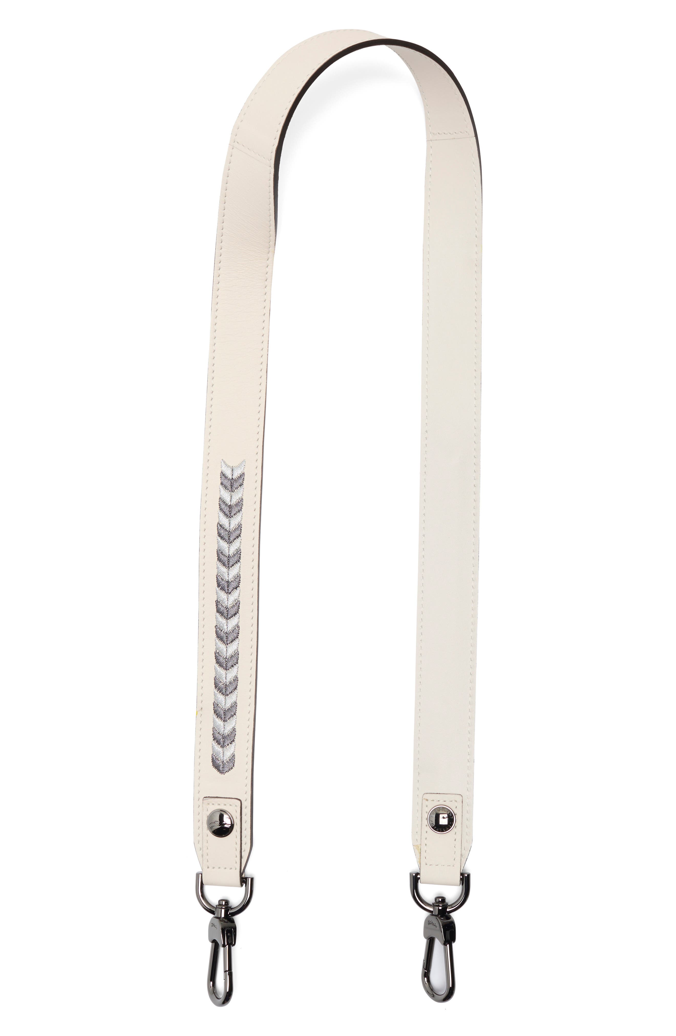 Metallic Embroidered Leather Shoulder Strap
