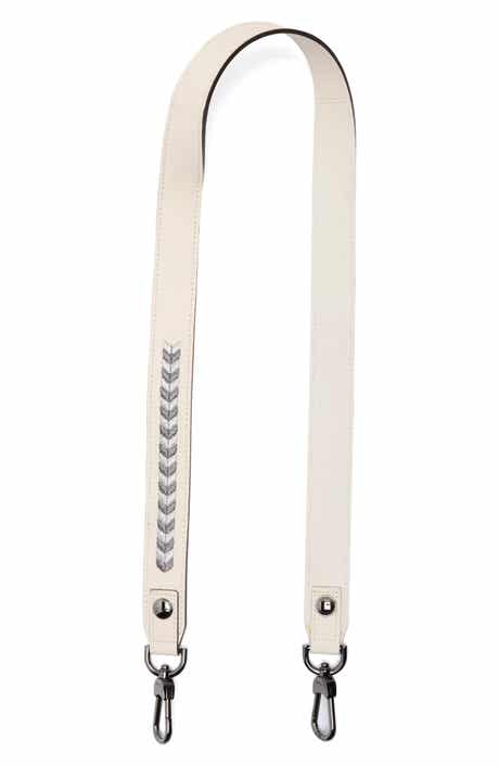 Metallic Embroidered Leather Shoulder Strap