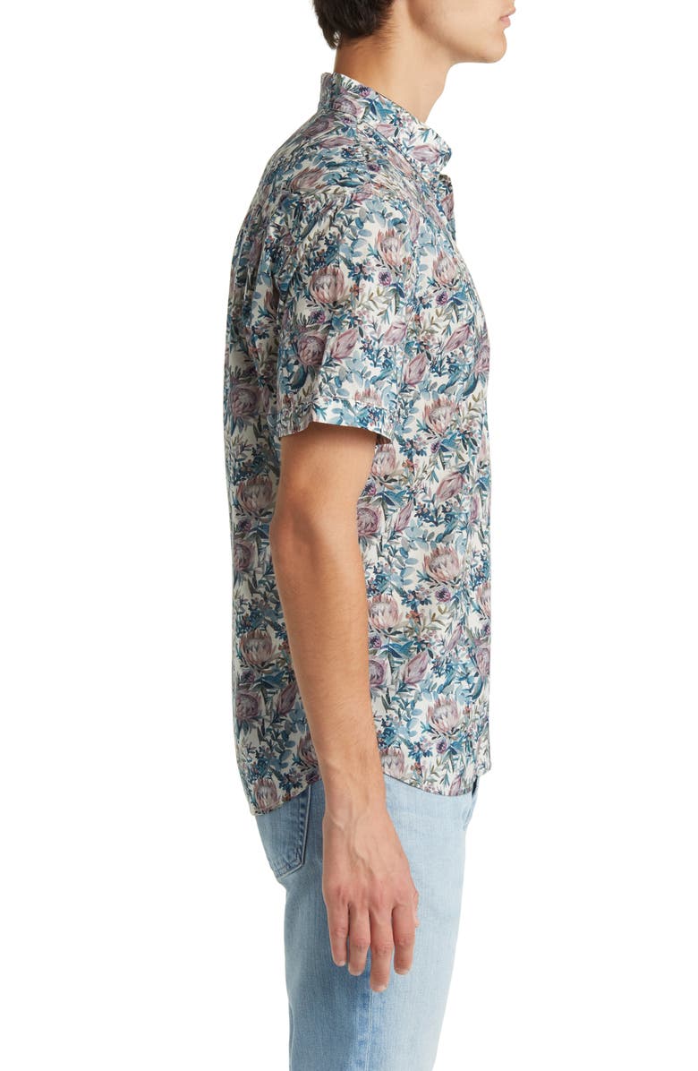 Rails Monaco Floral Short Sleeve Button-Up Shirt, Alternate, color, 