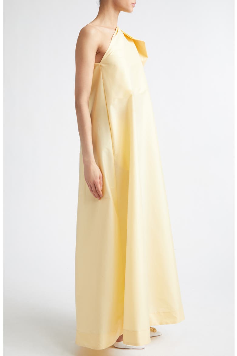 Winnette Bow Detail One-Shoulder Satin Dress, Alternate, color, SOFT YELLOW