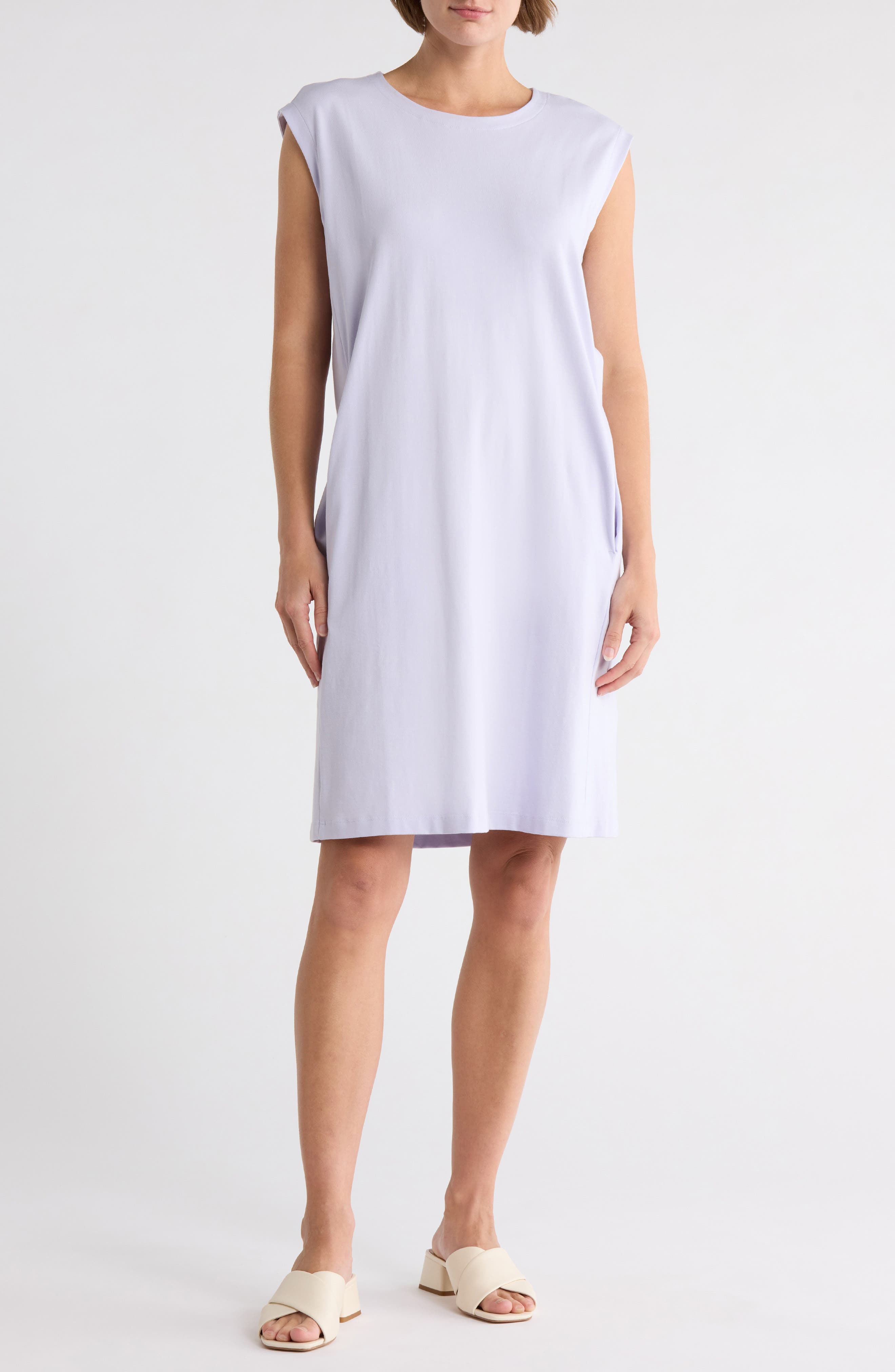 Eileen Fisher Crewneck Sleeveless Jersey Dress