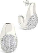 Sterling Forever Wesley Pavé Cubic Zirconia Statement Hoop Earrings