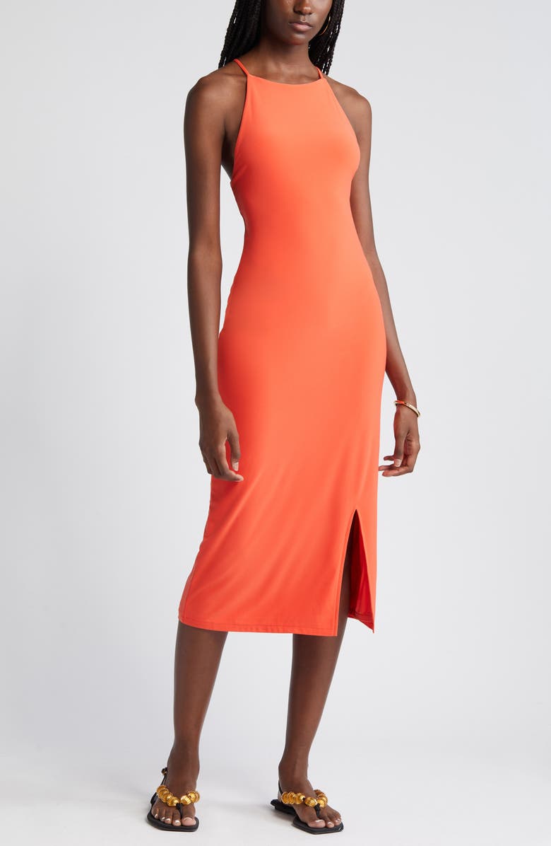 Chelsea28 Crossback Halter Dress, Alternate, color, Red Grenadine