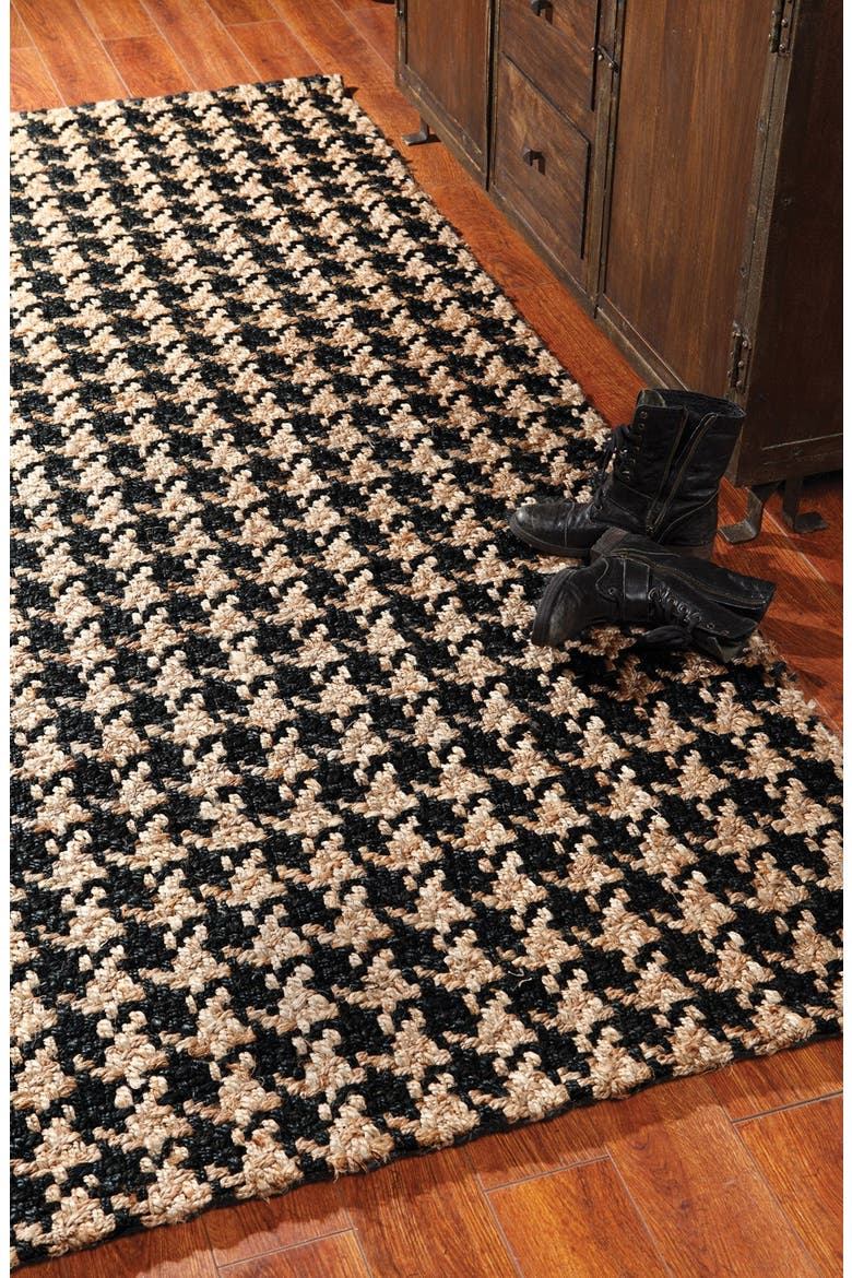 Houndstooth Rug, Alternate, color, BLACK