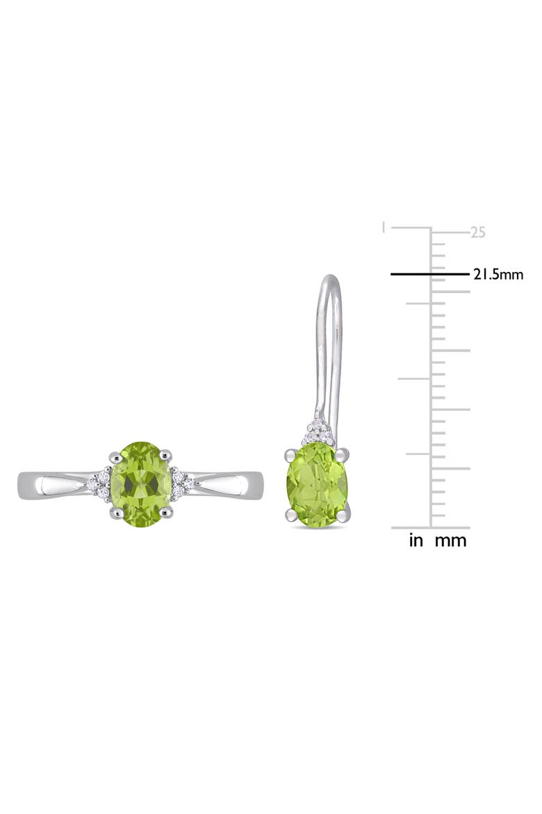 Oval Cut Peridot & Diamond Ring & Drop Earrings Set - 0.06ct., Alternate, color, GREEN