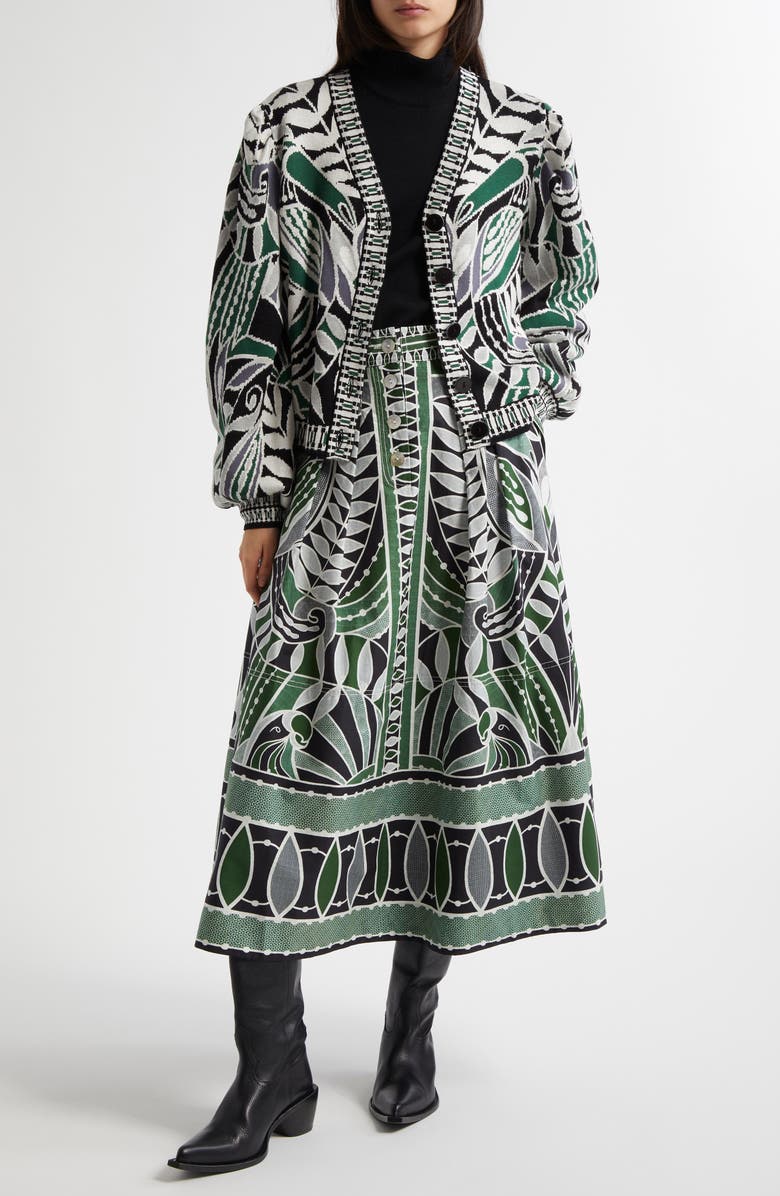 FARM Rio Mixed Jacquard Cardigan, Alternate, color, 