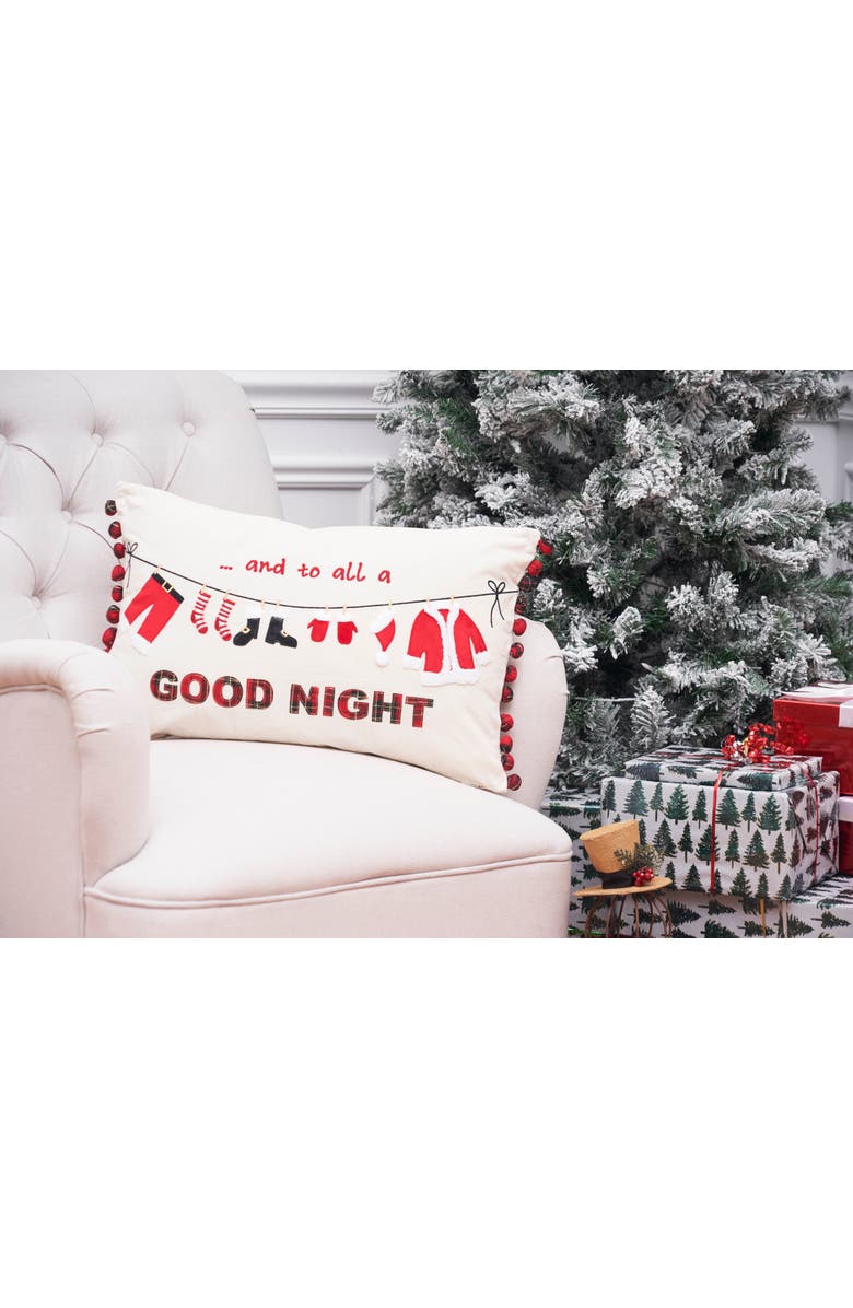 C&F Home Christmas Clothesline Embroidered Throw Pillow, 14" x 22", Alternate, color, Brown