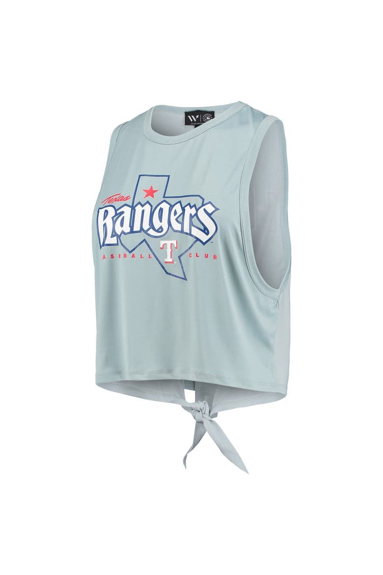 Women's The Wild Collective Light Blue Texas Rangers Open Back Twist-Tie Tank Top, Alternate, color, Light Blue
