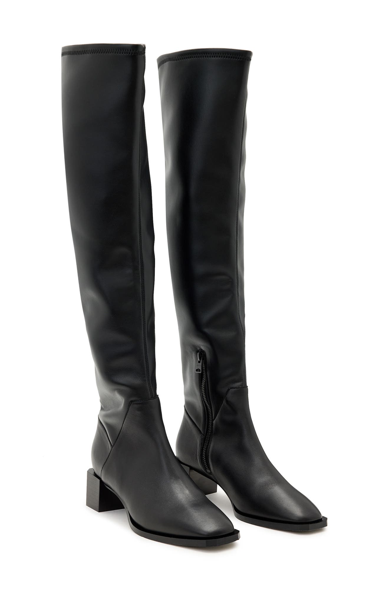 AllSaints Avril Over the Knee Boot, Main, color, Black