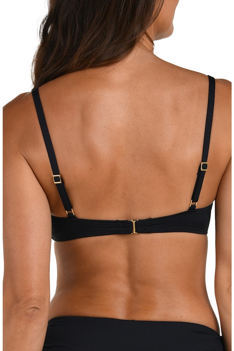 Deep Plunge Bikini Top, Alternate, color, BLACK