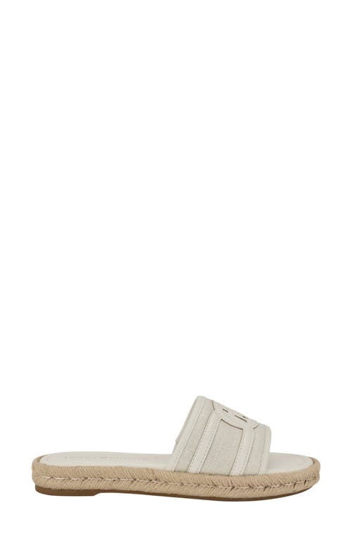 Tommy Hilfiger Hadjea Espadrille Slide Sandal In Silver/white