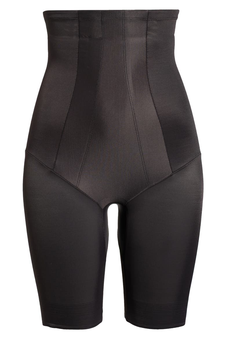 Shape with an Edge® High Waist Thigh Slimmer, Alternate, color, BLACK
