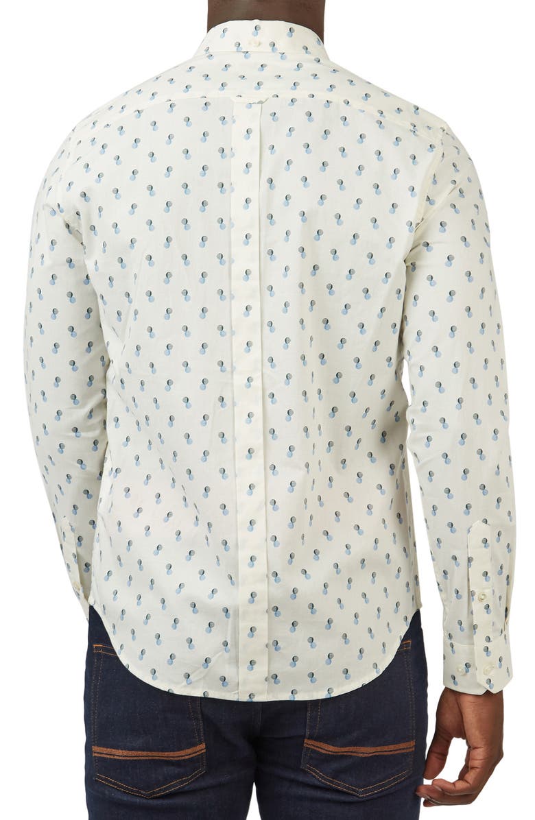 Ben Sherman Regular Fit Dot Print Cotton Button-Down Shirt, Alternate, color, 