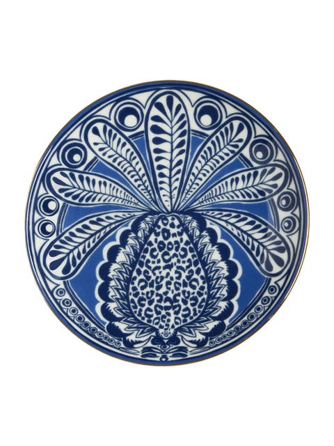Side Plate Big Pineapple Blue