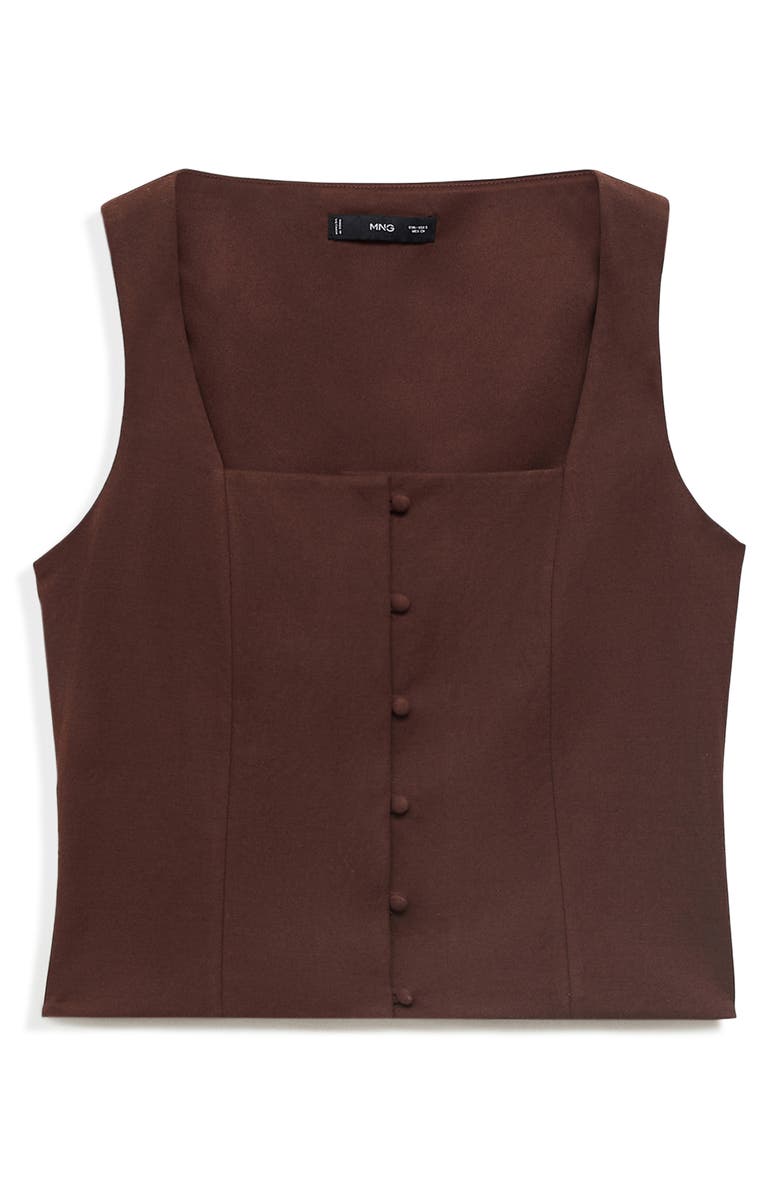 MANGO Square Neck Vest, Alternate, color, Chocolate