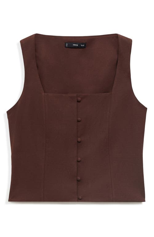 Mango Square Neck Vest In Burgundy