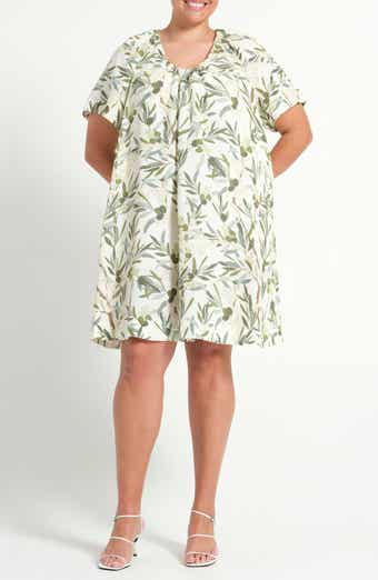 Oliviana Leaf Print Shift Dress