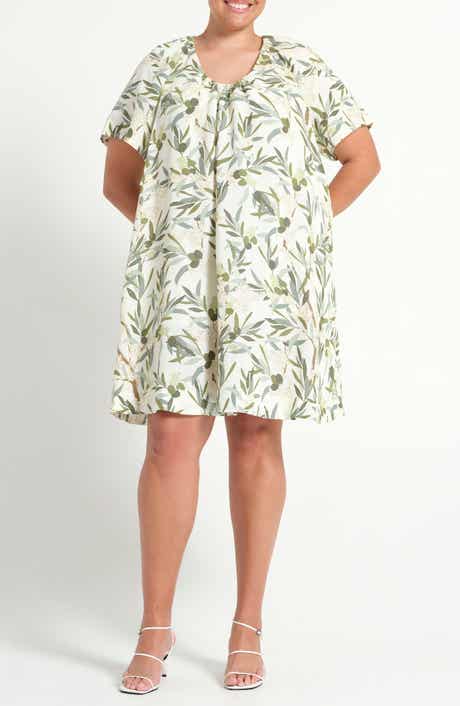 Oliviana Leaf Print Shift Dress