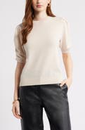 Nordstrom Ruched Short Sleeve Cashmere Sweater