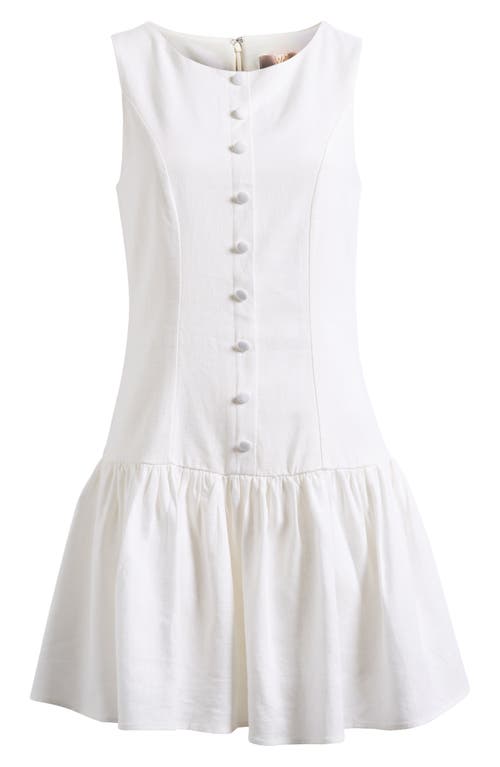 Wayf Martini Linen Blend Minidress In Ivory