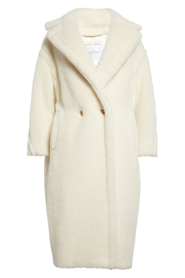 Tedgirl Oversize Double Breasted Alpaca Blend Coat, Alternate, color, WHITE