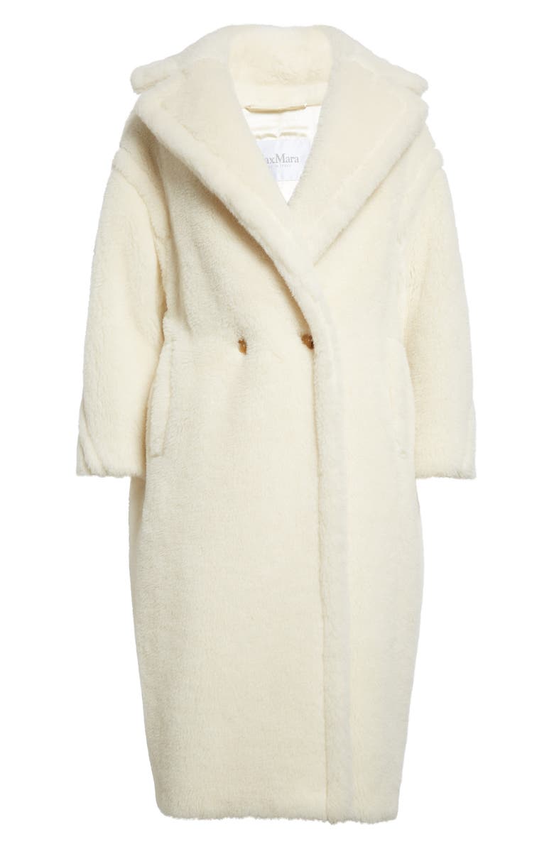 Max Mara Tedgirl Oversize Double Breasted Alpaca Blend Coat, Alternate, color, White